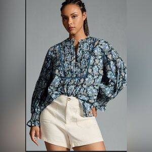 By Anthropologie Henley peasant bohemian blouse